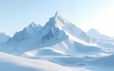 Obraz premium Mountain range with gradient snow and ice, natural, gradient, landscape. High quality