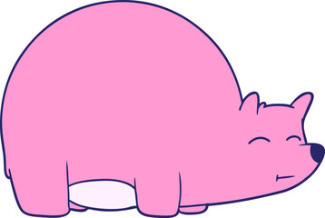 cartoon bear in bright neon color