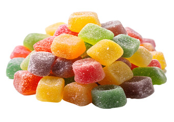 colorful jelly candies isolated on white background. PNG Transparent file type with high definition quality And vibrant color grading Available.