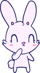 cute cartoon rabbit in bright neon color