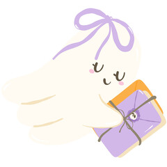 Ghostly Letters Clipart. Cute Halloween Ghost Mail Set