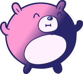 cartoon bear in bright neon color