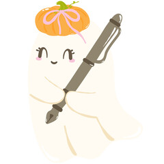 Ghostly Letters Clipart. Cute Halloween Ghost Mail Set
