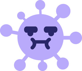 annoyed virus in bright neon color