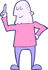 cartoon man pointing finger in bright neon color