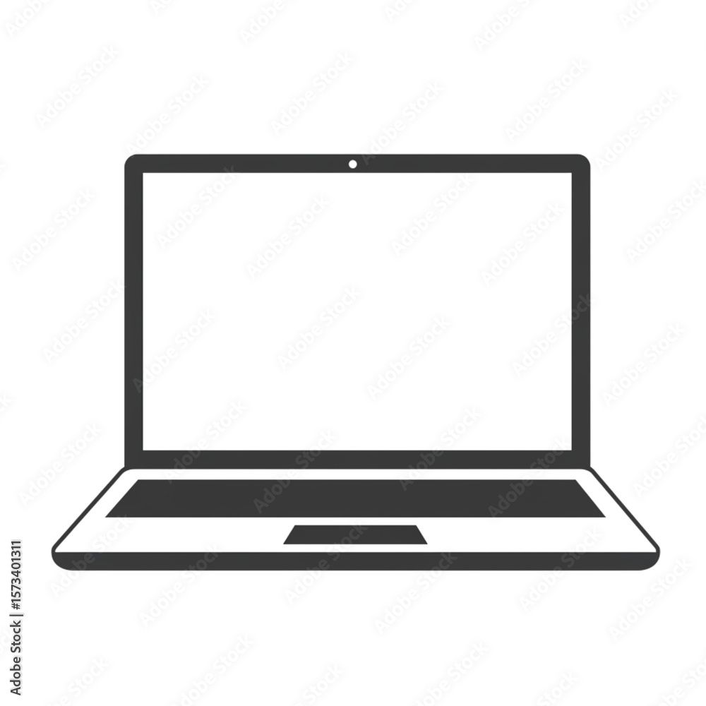 Fototapete modern open laptop computer symbol suitable for website graphics and minimalist icon sets in various
