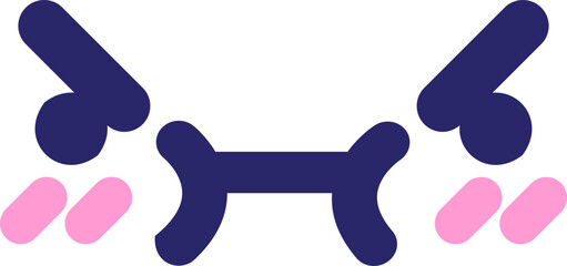 mean face icon in bright neon color