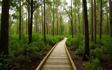 Tropical swamp forest in Bulow Creek State Park Trail , Ormond Beach, Florida, United States. High quality