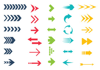 colourful arrow. dynamic moving arrow representing speed, acceleration, fast. transparent png and vector illustration.