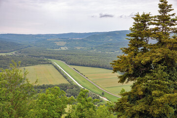 Panoramic view of Istrian countryside from Motovun, Croatia