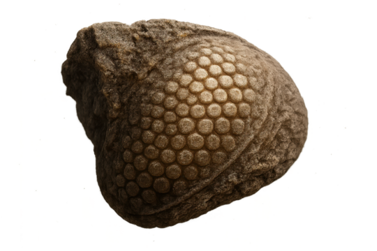 Abstract brown geological specimen isolated on transparent background, detailed