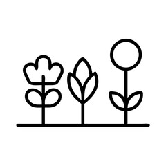 Illustration of garden flowers vector design, floral garden with flowers and leaves icon design, nature 95