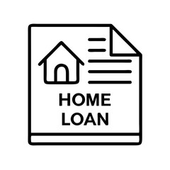 Home loan application document with house icon, mortgage agreement and financial paperwork concept