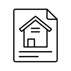 Home property document icon vector illustration for real estate contract and mortgage agreement form