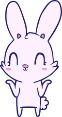 cute cartoon rabbit in bright neon color
