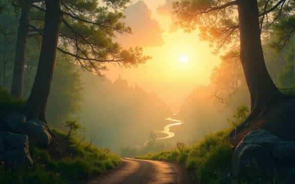 Divine Dawn: Nature's Embrace. Suitable for: religious or spiritual themes, inspirational content, nature photography, meditation guides, faith-based campaigns, religious organization websites.