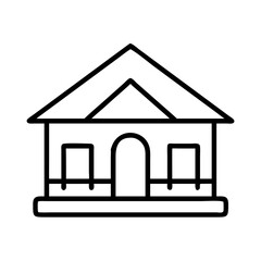 House icon vector illustration, home building architecture, real estate property, simple line drawing design