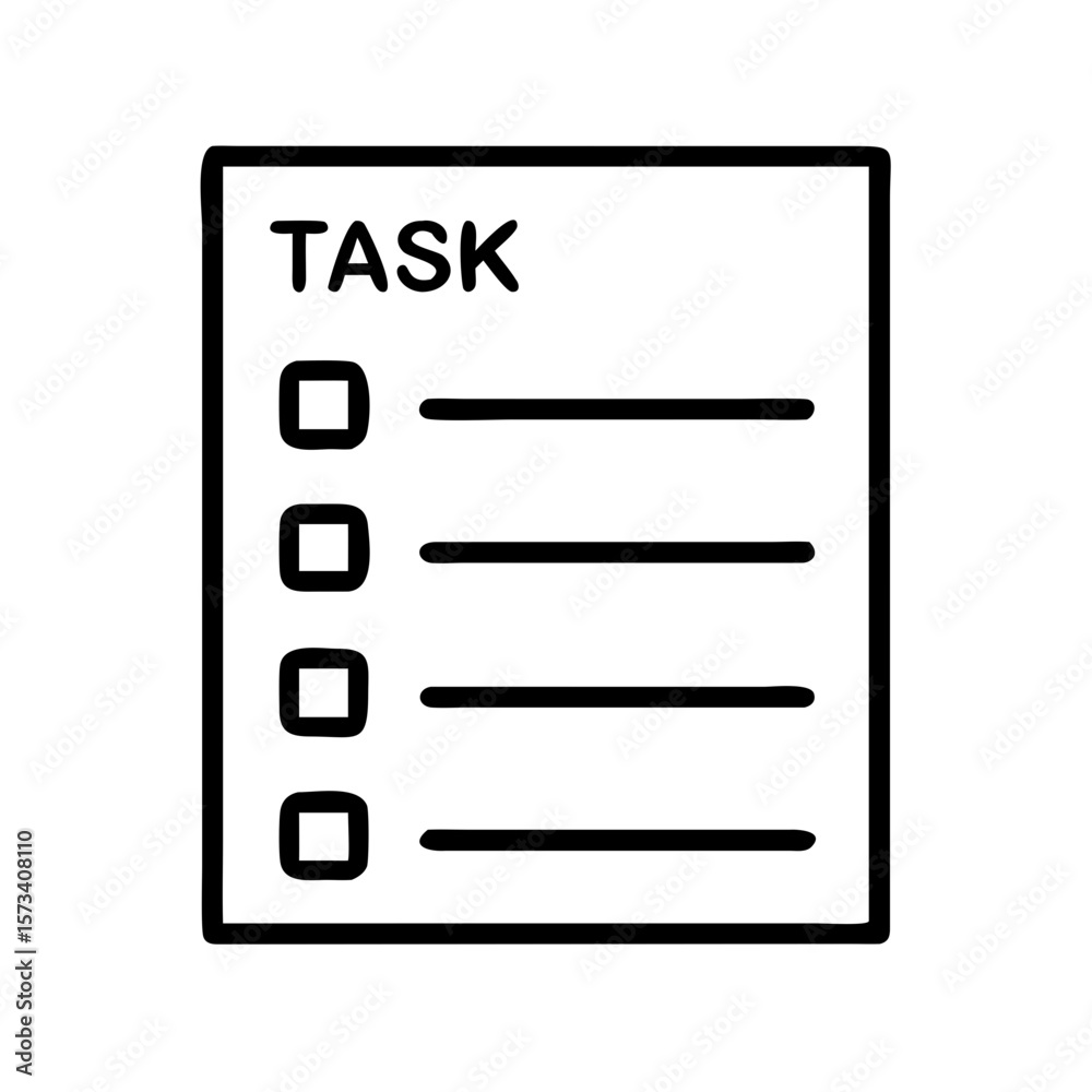 Poster checklist task list to do list vector icon for project management and productivity application desig