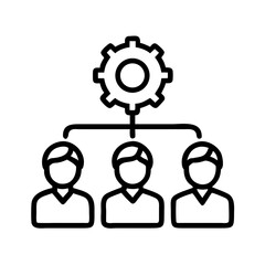Team management structure icon vector illustration for business process and workflow diagram 90 on transparent background