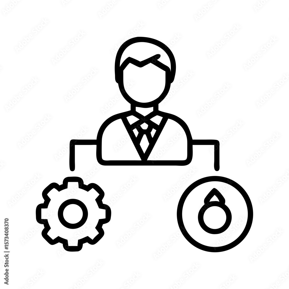 Poster business process management diagram with workflow automation and task assignment icon vector on tran