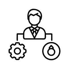 Business process management diagram with workflow automation and task assignment icon vector on transparent background