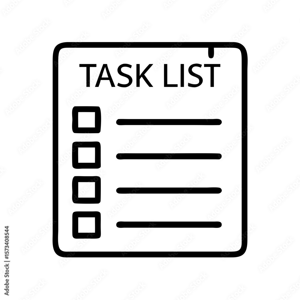 Poster task list vector icon for project management and time management in business and personal life on tr