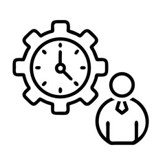 Time management productivity efficiency workflow automation optimization process improvement system on transparent background