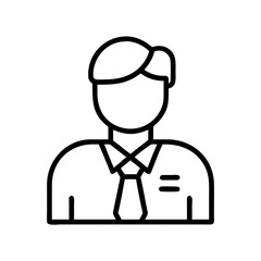 Illustration of business man icon vector design, professional employee in formal attire outline, job seeker on transparent background