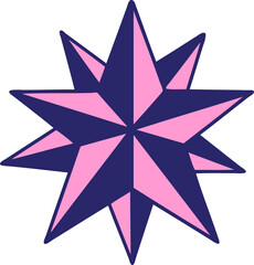 tattoo in traditional style of a star in bright neon color