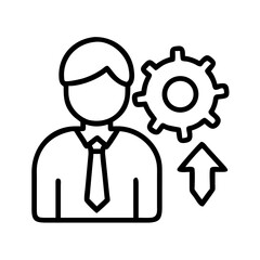 Business process automation efficiency improvement and career development vector illustration on transparent background