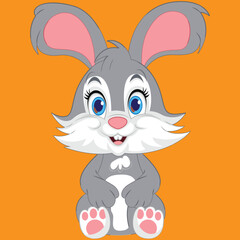 easter bunny with yelloe back ground 