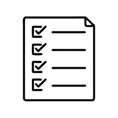 Obraz premium Checklist icon vector graphic for task management and to do list with checkmarks and lines on transparent background