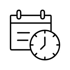 Calendar time management schedule appointment reminder date event planning icon vector graphic on transparent background