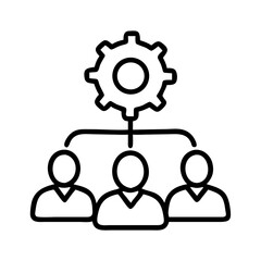 Team management icon vector illustration for business process and workflow automation tool on transparent background