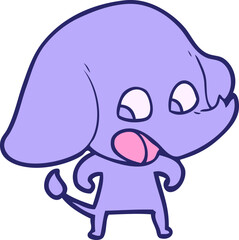 cute cartoon elephant in bright neon color