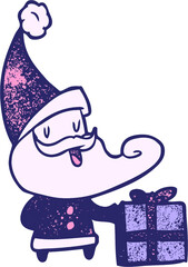 cartoon santa claus in bright neon color