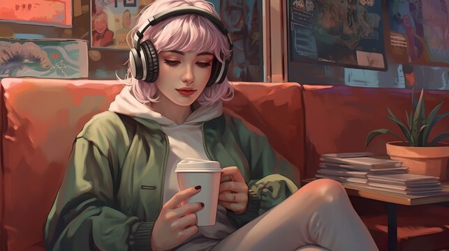 young man listening to music