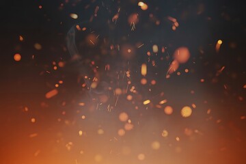 Golden sparks and smoke rise in a mesmerizing display against a dark backdrop, creating a fiery and abstract effect.
