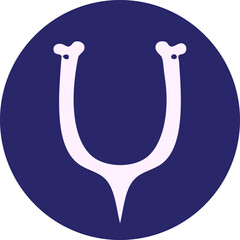 iconic tattoo style image of a wish bone in bright neon color