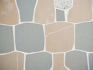 Cobblestone Texture: Seamless Gray and Beige Stone Pattern Background