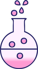 gradient shaded cartoon of a chemistry tube in bright neon color