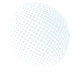 Esfera de Puntos Halftone: Diseño Abstracto Moderno sobre fondo transparente