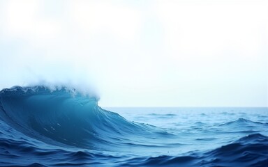 Blue ocean wave, transparent background. High quality