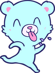 bear cartoon chraracter in bright neon color