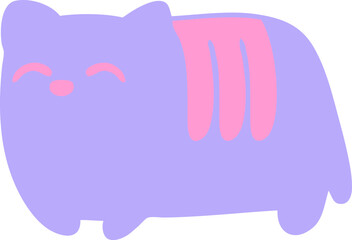 loaf cat in bright neon color