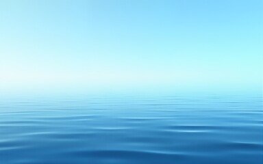 vector calm sea or ocean surface with small waves and blue sky vector illustration. High quality