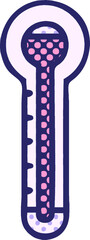 comic book style cartoon of a glass thermometer in bright neon color