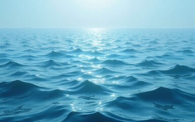 Obraz premium natural color of sea ocean daylight water surface with waves theme seamless square pattern texture design reference background top down details photo. High quality