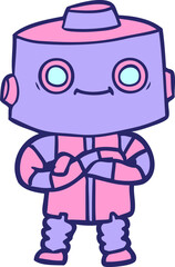 Fototapeta premium cartoon robot in bright neon color