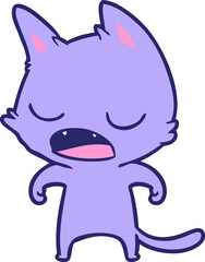 talking cat cartoon in bright neon color